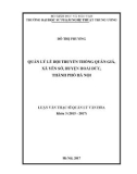 Luận văn Thạc sĩ Quản lý văn hóa: Quản lý lễ hội truyền thống Quán Giá, xã Yên Sở, huyện Hoài Đức, thành phố Hà Nội