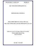 Tóm tắt Luận văn Thạc sĩ Quản lý công: Phát triển đội ngũ giảng viên tại Học viện chính trị và hành chính quốc gia Lào