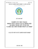 Luận án Tiến sĩ Sức khỏe nghề nghiệp: Nghiên cứu thực trạng phòng ngừa chuẩn tại các Bệnh viện Đa khoa thuộc Sở y tế Hà Nội và hiệu quả một số biện pháp can thiệp