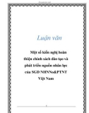 Luận văn: Một số kiến nghị hoàn thiện chính sách đào tạo và phát triển nguồn nhân lực của SGD NHNNo&PTNT Việt Nam