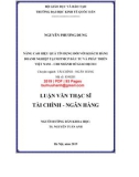 Luận văn thạc sĩ Tài chính ngân hàng: Nâng cao hiệu quả tín dụng đối với khách hàng doanh nghiệp tại NHTMCP Đầu tư và Phát triển Việt Nam - Chi nhánh Sở giao dịch I