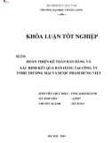 Khóa luận tốt nghiệp: Hoàn thiện kế toán bán hàng và xác định kết quả bán hàng tại Công ty TNHH Thương mại và Dược phẩm Hưng Việt