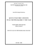 Tóm tắt Luận văn tiến sĩ Khoa học giáo dục: Quản lý dạy học lâm sàng ở các trường Đại học Y Việt Nam