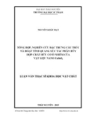 Luận văn Thạc sĩ Khoa học Vật chất: Tổng hợp, nghiên cứu đặc trưng cấu trúc và hoạt tính quang xúc tác phân hủy hợp chất hữu cơ ô nhiễm của vật liệu nano CuInS2