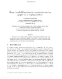 Báo cáo toán học: Sharp threshold functions for random intersection graphs via a coupling method