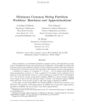 Báo cáo toán học: Minimum Common String Partition Problem: Hardness and Approximations