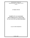 Luận án Tiến sĩ Kinh tế: Nghiên cứu các giải pháp hoàn thiện quản lý nhà nước về vận tải ô tô tại tỉnh Ninh Bình