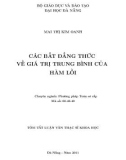 Tóm tắt luận văn Thạc sĩ Khoa học: Các bất đẳng thức về giá trị trung bình của hàm lồi