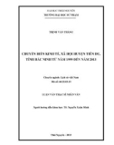Luận văn Thạc sĩ Nhân văn: Sự chuyển biến kinh tế, xã hội huyện Tiên Du, tỉnh Bắc Ninh từ năm 1999 đến năm 2013
