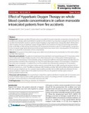 Báo cáo y học: Effect of Hyperbaric Oxygen Therapy on whole blood cyanide concentrations in carbon monoxide intoxicated patients from fire accident