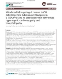 Báo cáo y học: Mitochondrial targeting of human NADH dehydrogenase (ubiquinone) flavoprotein 2 (NDUFV2) and its association with early-onset hypertrophic cardiomyopathy and encephalopathy