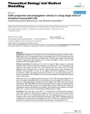 Báo cáo y học: Cable properties and propagation velocity in a long single chain of simulated myocardial cells