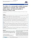 Báo cáo y học: The effects of a commercially available botanical supplement on strength, body composition, power output, and hormonal profiles in resistance-trained males