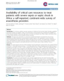 Báo cáo y học: Availability of critical care resources to treat patients with severe sepsis or septic shock in Africa: a self-reported, continent-wide survey of anaesthesia providers