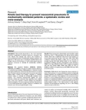 Bóa cáo y học: Kinetic bed therapy to prevent nosocomial pneumonia in mechanically ventilated patients: a systematic review and meta-analysi