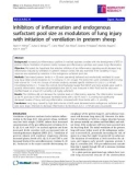 Báo cáo y học: Inhibitors of inflammation and endogenous surfactant pool size as modulators of lung injury with initiation of ventilation in preterm sheep