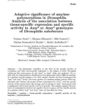 Báo cáo khoa hoc: Adaptive significance of amylase polymorphism in Drosophila. Analysis of the association between tissue-specific expression and specific activity in Amy or Amy genotypes F S of Drosophila subobscura