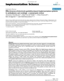 báo cáo khoa học: Effectiveness of electronic guideline-based implementation systems in ambulatory care settings - a systematic review