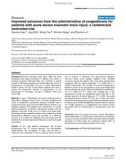 Báo cáo y học: Improved outcomes from the administration of progesterone for patients with acute severe traumatic brain injury: a randomized controlled trial