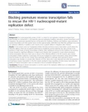 Báo cáo y học: Blocking premature reverse transcription fails to rescue the HIV-1 nucleocapsid-mutant replication defect