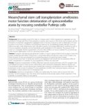 Báo cáo y học: Mesenchymal stem cell transplantation ameliorates motor function deterioration of spinocerebellar ataxia by rescuing cerebellar Purkinje cell