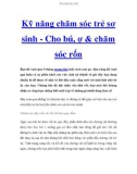 Kỹ năng chăm sóc trẻ sơ sinh - Cho bú, ợ & chăm sóc rốn