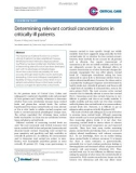 Báo cáo y học: Determining relevant cortisol concentrations in critically ill patients