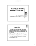 Bài giảng Đạo đức trong nghiên cứu Y học - ThS. Hoàng Thị Hải Vân