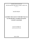 Luận văn Thạc sĩ Châu Á học: Lao động Việt Nam lưu trú diện Visa D-4-1 tại thị trường lao động Hàn Quốc - Vấn đề và giải pháp