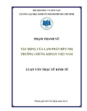 Luận văn thạc sĩ Kinh tế: Tác động của lạm phát đến thị trường chứng khoán Việt Nam