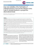 Báo cáo y học: Inter-rater reliability of the Full Outline of UnResponsiveness score and the Glasgow Coma Scale in critically ill patients: a prospective observational study