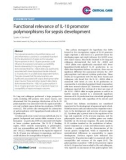 Báo cáo y học: Functional relevance of IL-10 promoter polymorphisms for sepsis development