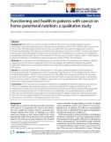 báo cáo khoa học: Functioning and health in patients with cancer on home-parenteral nutrition: a qualitative study