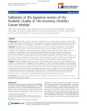 báo cáo khoa học: Validation of the Japanese version of the Pediatric Quality of Life Inventory (PedsQL) Cancer Module