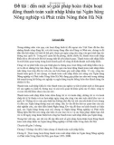 Báo cáo tốt nghiệp: Giải pháp hoàn thiện hoạt động thanh toán xuất nhập khẩu tại Ngân hàng Nông nghiệp và Phát triển Nông thôn Hà Nội