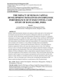 The impact of human capital development initiatives on employee performance of it executives: case study of Bangalore, India