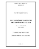 Luận văn Thạc sĩ Luật học: Pháp luật về dịch vụ quảng cáo trên truyền hình ở Việt Nam