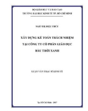 Luận văn Thạc sĩ Kinh tế: Xây dựng kế toán trách nhiệm tại Công ty cổ phần giáo dục Bầu Trời Xanh