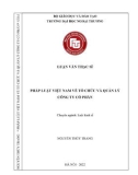 Luận văn Thạc sĩ Luật Kinh tế: Pháp luật Việt Nam về tổ chức và quản lý công ty cổ phần