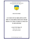 Luận văn Thạc sĩ Kế toán: Các nhân tố tác động đến sự hữu hiệu của hệ thống kiểm soát nội bộ trong các công ty dịch vụ công ích TP. Hồ Chí Minh