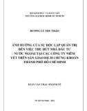 Luận văn Thạc sĩ Kinh tế: Ảnh hưởng của sự độc lập quản trị đến việc thu hút nhà đầu tư nước ngoài tại các công ty niêm yết trên sàn giao dịch chứng khoán thành phố Hồ Chí Minh