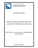 Tóm tắt Luận văn Thạc sĩ Quản trị kinh doanh: Công tác đào tạo nguồn nhân lực tại Công ty cổ phần Cảng Đà Nẵng