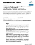 báo cáo khoa học: Production and quality of clinical practice guidelines in Argentina (1994–2004): a cross-sectional study