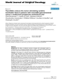 Báo cáo khoa học: Taurolidine reduces the tumor stimulating cytokine interleukin-1beta in patients with resectable gastrointestinal cancer: a multicentre prospective randomized trial