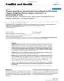 Báo cáo y học: Trauma, poverty and mental health among Somali and Rwandese refugees living in an African refugee settlement – an epidemiological study