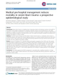 Báo cáo y học: Medical pre-hospital management reduces mortality in severe blunt trauma: a prospective epidemiological study