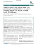 Báo cáo y học: Nutrition, mental health and violence: from pregnancy to postpartum Cohort of women attending primary care units in Southern Brazil - ECCAGE study