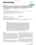 Báo cáo y học: Mutation in the loop C-terminal to the cyclophilin A binding site of HIV-1 capsid protein disrupts proper virus assembly and infectivity