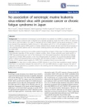 Báo cáo y học: No association of xenotropic murine leukemia virus-related virus with prostate cancer or chronic fatigue syndrome in Japa