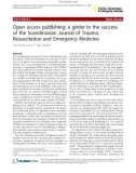 Báo cáo y học: Open access publishing: a girder in the success of the Scandinavian Journal of Trauma, Resuscitation and Emergency Medicine